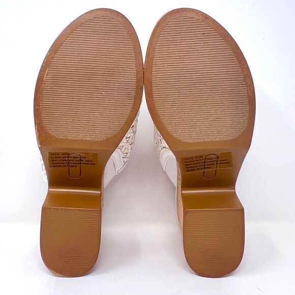 Wonderly Halo White Vegan Leather Slide Platform Cork Block Heel Belk Sandal 8.5 - Picture 6 of 13